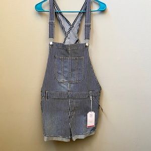 No Boundaries | Striped Overall Shorts NWT